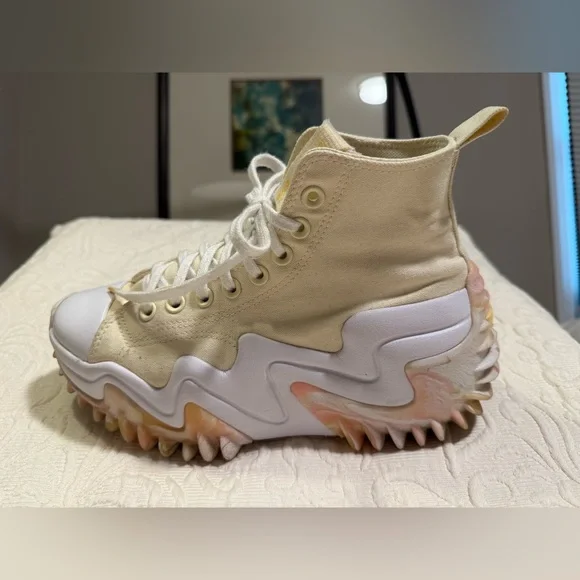 Converse Run Star Motion CX Soft Dune Pink Marbled High-Top Sneakers - Picture 5 of 8